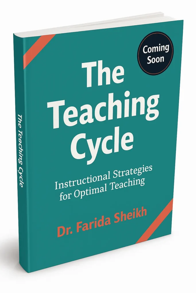 Home 9 The Teaching Cycle book cover by Dr. Farida Sheikh – Instructional Strategies for Optimal Teaching