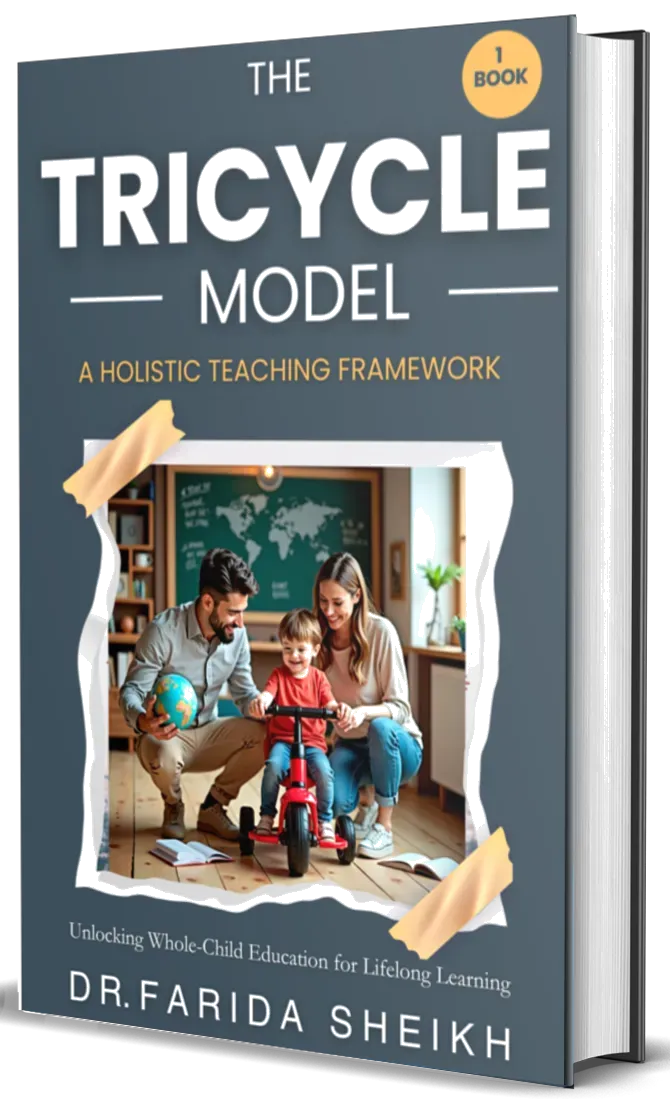 Home 6 The Tricycle Model book cover by Dr. Farida Sheikh – A Holistic Teaching Framework"
