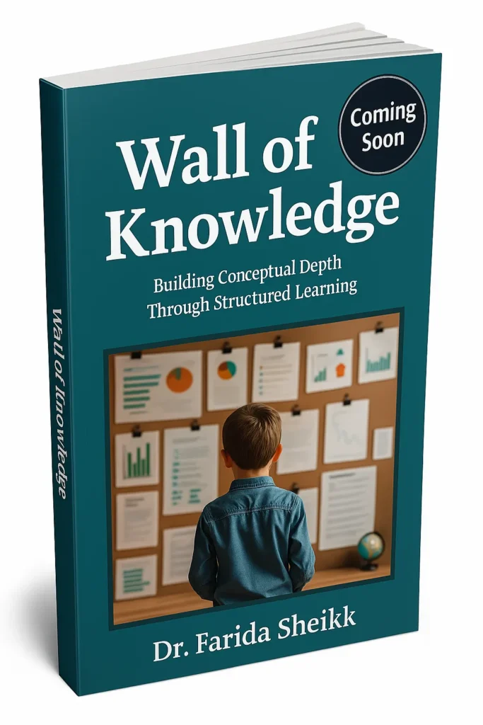Home 8 Wall of Knowledge book cover by Dr. Farida Sheikh – Building Conceptual Depth Through Structured Learning
