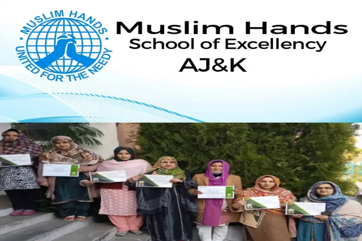 Our School Improvement and Teacher Professional Development Projects 4 School-labelled group image showing certificate holders from Muslim Hands School of Excellence, AJ&K