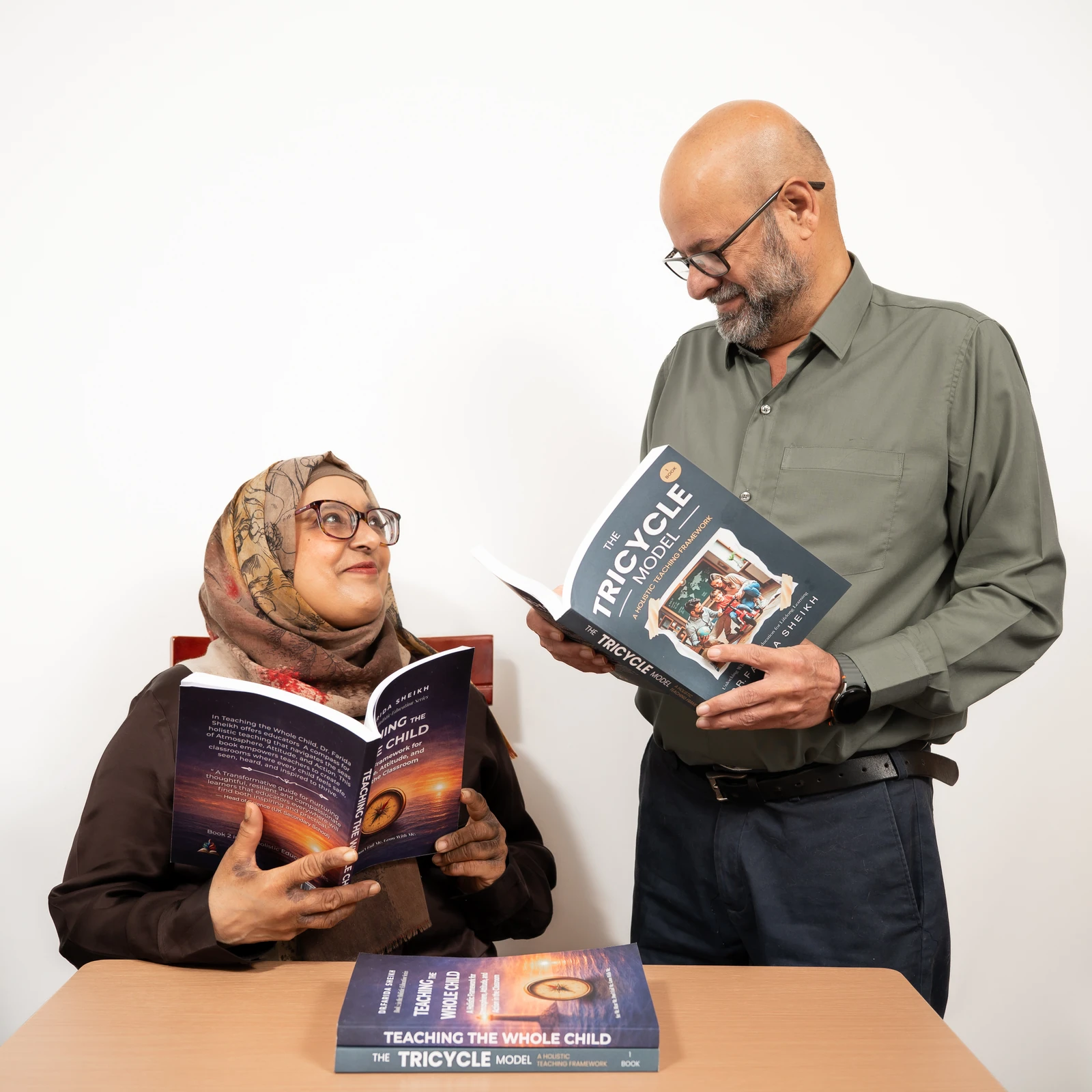 Asjad Sheikh and Dr Farida Sheikh discussing books